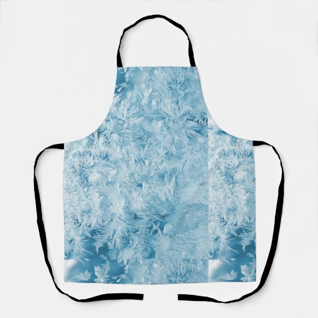 abstrakte blaue Federn und Schneeflocken Schürze (Vorderseite)