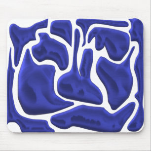 Abstrakte blaue Flüssigkeitsformen – 3D-Moderne Ku Mousepad