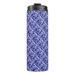 Abstrakte blaue Flüssigkeitsformen – 3D-Moderne Ku Thermosbecher