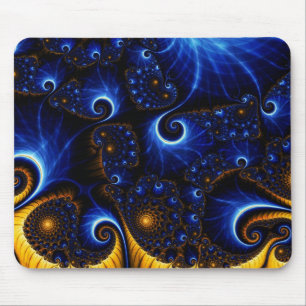 Abstrakte blaue Fraktal-Himmel-Mausunterlage Mousepad
