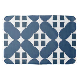 Abstrakte blaue geometrische Formen Badematte