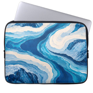 Abstrakte blaue Gletscher-Laptop-Hüllen | Ästhetik Laptopschutzhülle