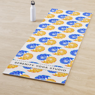 Abstrakte Blaue Gold Yin Yang Fische Balance Yogamatte