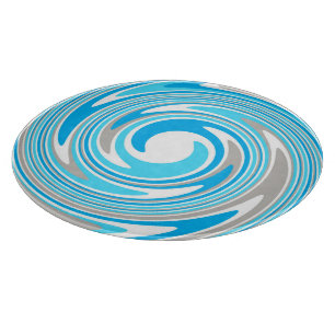Abstrakte blaue graue Spirale Schneidebrett