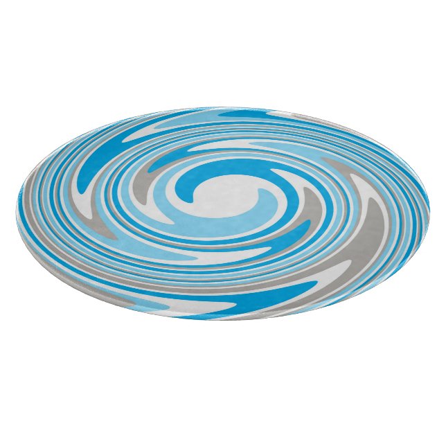 Abstrakte blaue graue Spirale Schneidebrett (Ecke)