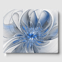 Abstrakte blaue graue Wasserfarbe-Fraktal-Kunst-Bl