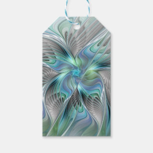 Abstrakte blaue grüne Schmetterlings-Fantasy-Frakt Geschenkanhänger