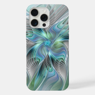 Abstrakte blaue grüne Schmetterlings-Fantasy-Frakt iPhone 15 Pro Max Hülle
