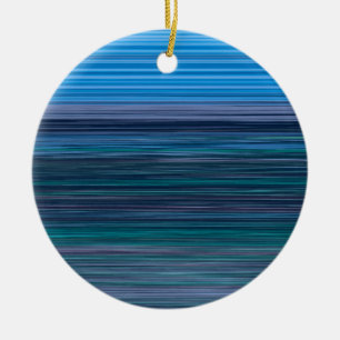 Abstrakte blaue horizontale Streifen Keramik Ornament