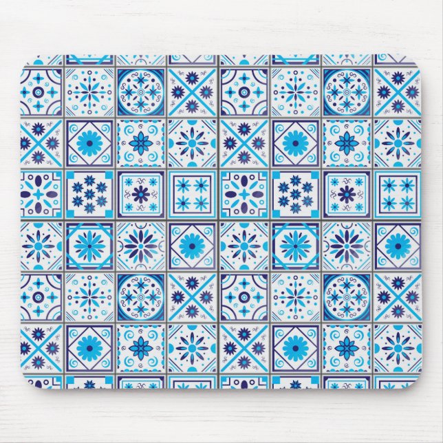 Abstrakte Blaue Kunst Mousepad (Vorne)