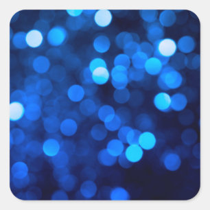 Abstrakte blaue Leuchtpunkte Quadratischer Aufkleber