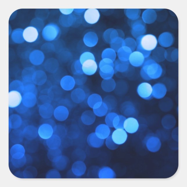 Abstrakte blaue Leuchtpunkte Quadratischer Aufkleber (Vorderseite)