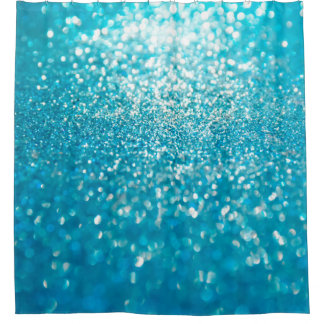 Abstrakte blaue Lichter im Hintergrund Duschvorhang