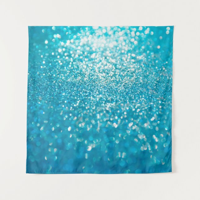 Abstrakte blaue Lichter im Hintergrund Wandteppich (Vorderseite)