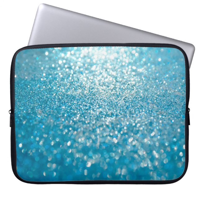 Abstrakte blaue Lichter, künstlerischer Hintergrun Laptopschutzhülle (Vorderseite)