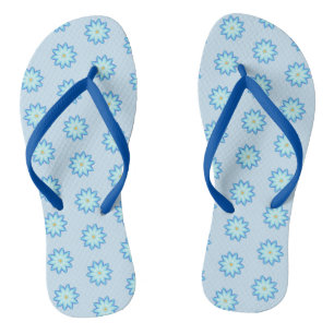 Abstrakte Blaue Lotusblumen Malerei FlipFlops