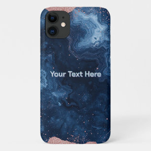 Abstrakte blaue Marmor-Kunst mit goldenen Glitter- Case-Mate iPhone Hülle