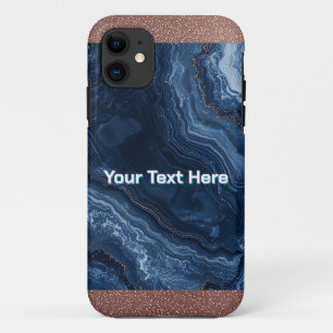 Abstrakte blaue Marmor-Kunst mit goldenen Glitter- Case-Mate iPhone Hülle