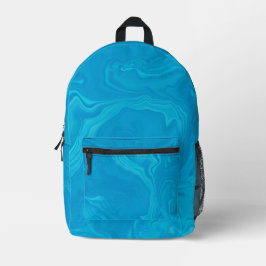 Abstrakte Blaue Marmor Personalisierte Bedruckter Rucksack