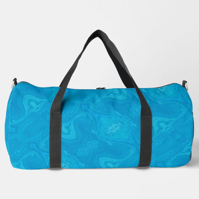 Abstrakte Blaue Marmor-Personalisierte HP-Hülle Duffle Bag (Vorderseite)