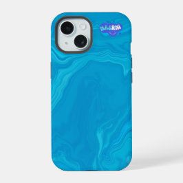 Abstrakte Blaue Marmor-Personalisierte HP-Hülle iPhone 15 Hülle