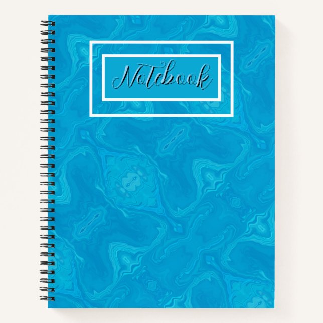 Abstrakte Blaue Marmor-Personalisierte HP-Hülle Notizbuch (Vorderseite)