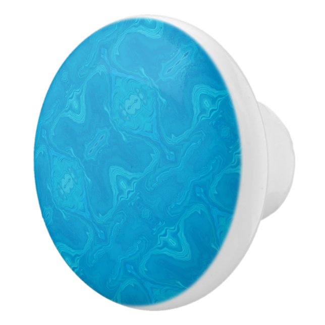 Abstrakte Blaue Marmor-Personalisierung  Keramikknauf (Rechts)