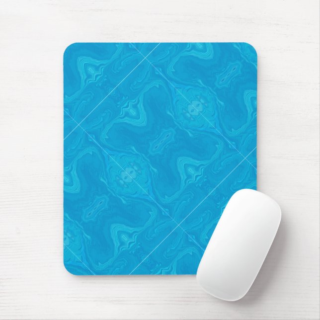 Abstrakte Blaue Marmor-Personalisierung Mousepad (Mit Mouse)
