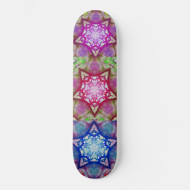 ABSTRAKTE BLAUE PINK LILA STARTEN SKATEBOARD (Vorderseite)
