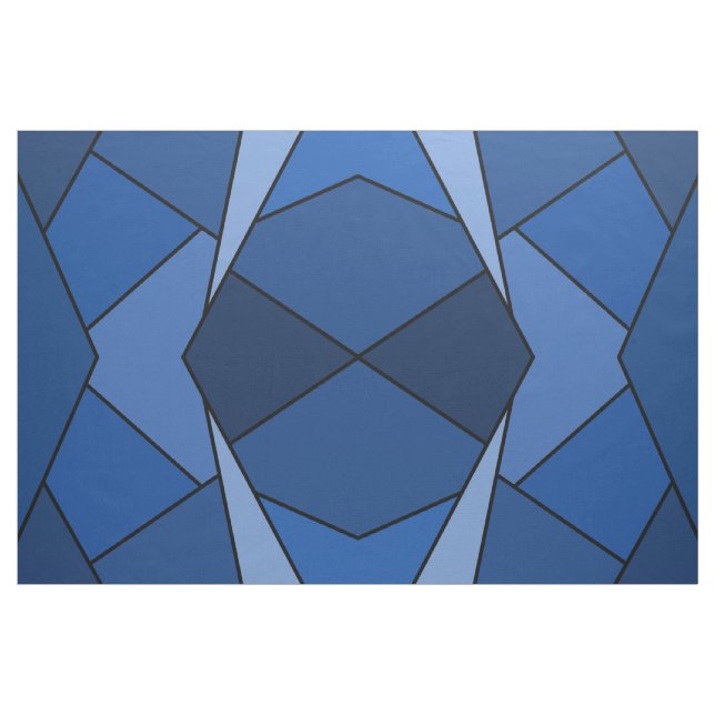 Abstrakte blaue Polygon-geometrisches Form-Gewebe Stoff (Yard (91,4 cm))