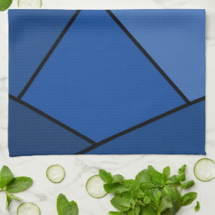 Abstrakte blaue Polygone Geschirrtuch