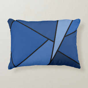 Abstrakte Blaue Polygonen Dekokissen