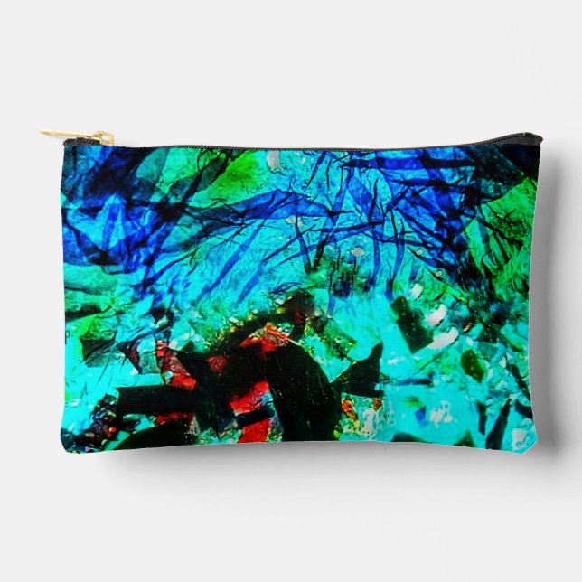 Abstrakte blaue Schnittbeutel, schöne blaue Tasche (Vorderseite)