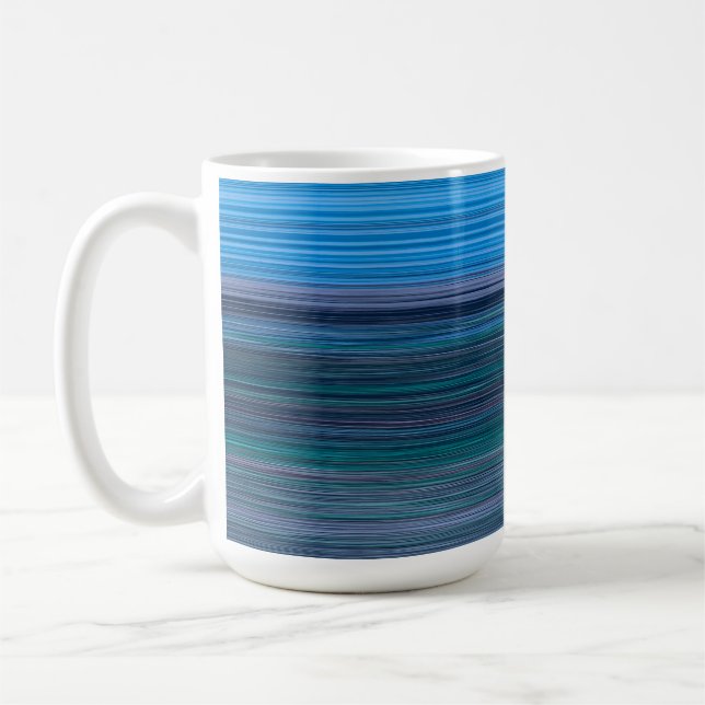 Abstrakte blaue Streifen Kaffeetasse (Links)