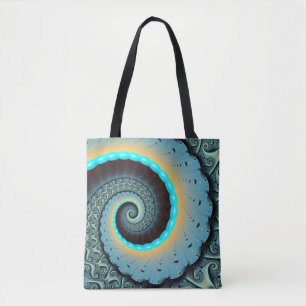 Abstrakte blaue Türkis orange Fraktal-Kunst-Spiral