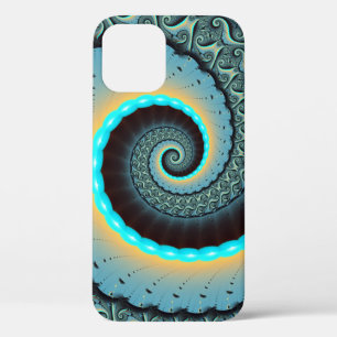 Abstrakte blaue Türkis orange Fraktal-Kunst-Spiral Case-Mate iPhone Hülle