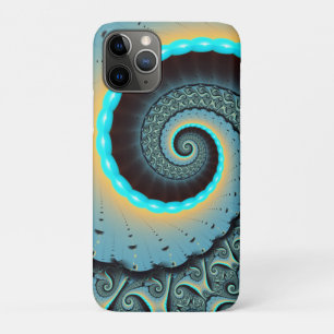 Abstrakte blaue Türkis orangefarbene Fraktal-Kunst Case-Mate iPhone Hülle