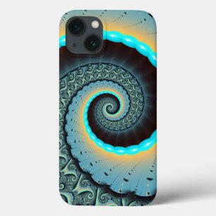 Abstrakte blaue Türkis orangefarbene Fraktal-Kunst Case-Mate iPhone Hülle