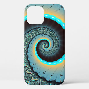 Abstrakte blaue Türkis orangefarbene Fraktal-Kunst Case-Mate iPhone Hülle