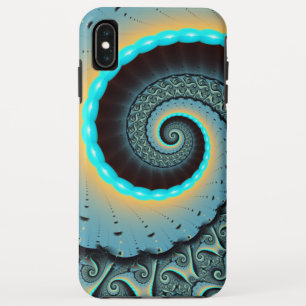 Abstrakte blaue Türkis orangefarbene Fraktal-Kunst Case-Mate iPhone Hülle
