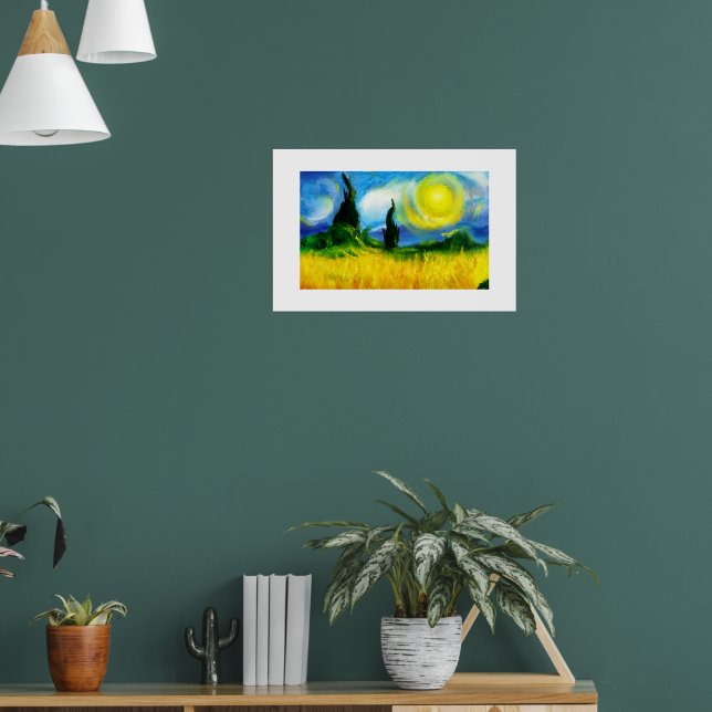 Abstrakte blaue und gelbe Malerei Poster (Wohnzimmer 1)