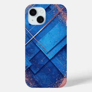 Abstrakte blaue und goldene künstlerische Komposit Case-Mate iPhone Hülle