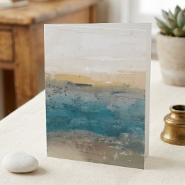 Abstrakte blaue und goldene Wasserfarbenlandschaft Karte