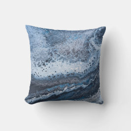 Abstrakte blaue und graue Ozeandrift Kissen