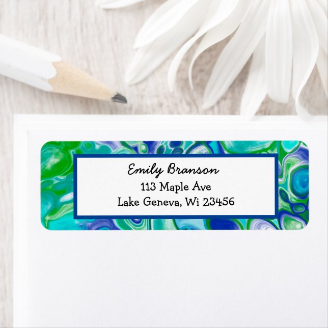 Abstrakte blaue und grüne Marmorflüssigkeit (Insitu)