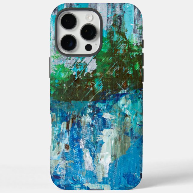 Abstrakte blaue und grüne Texturlandschaft Case-Mate iPhone Hülle (Rückseite)