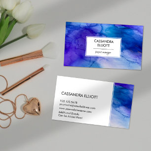 Abstrakte blaue und Lila Alkoholtinte Flüssigkeite Visitenkarte