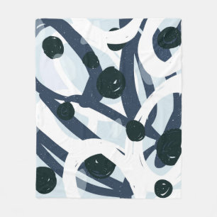 Abstrakte blaue und marineblaue Pinselstrich-Maler Fleecedecke