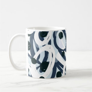 Abstrakte blaue und marinebürste Pinselstriche Kaffeetasse