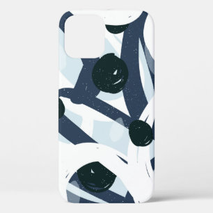 Abstrakte blaue und marinefarbene Pinselstrich-Mal Case-Mate iPhone Hülle